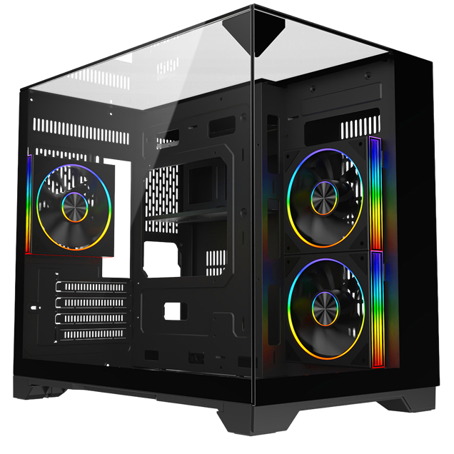 Powercool PC-ATOM-BLK Micro Tower Gaming Case - Black 